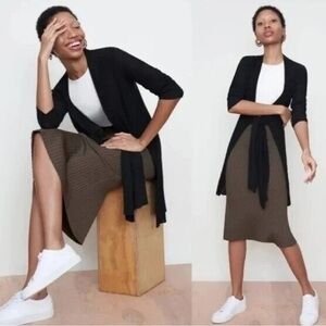 MM LaFleur The Graham Kimono Cardigan in Sheer Black Rib (NWOT)